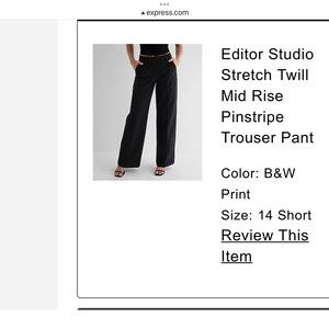 Express Black and White Striped Trousers